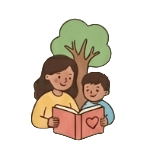 Parent and child reading together