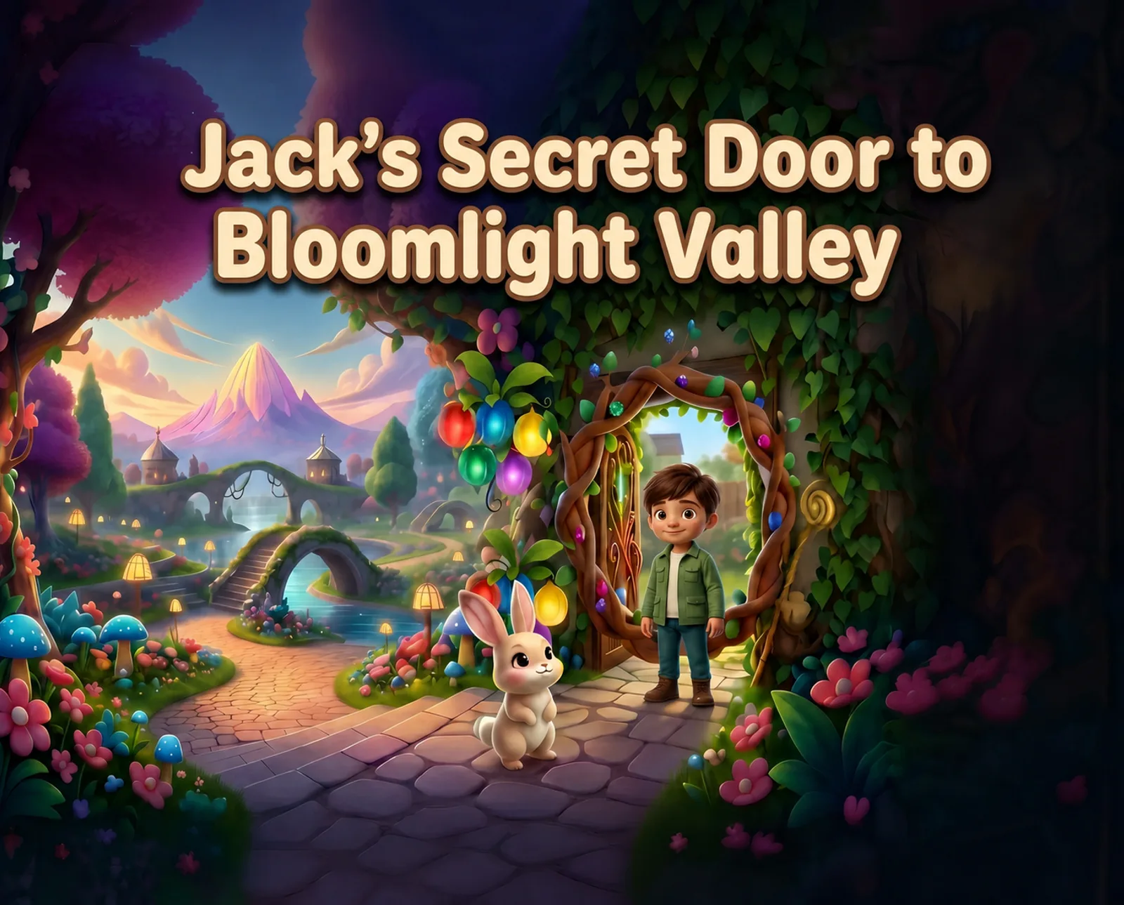 Personalized Secret Door to Bloomlight Valley adventure book cover