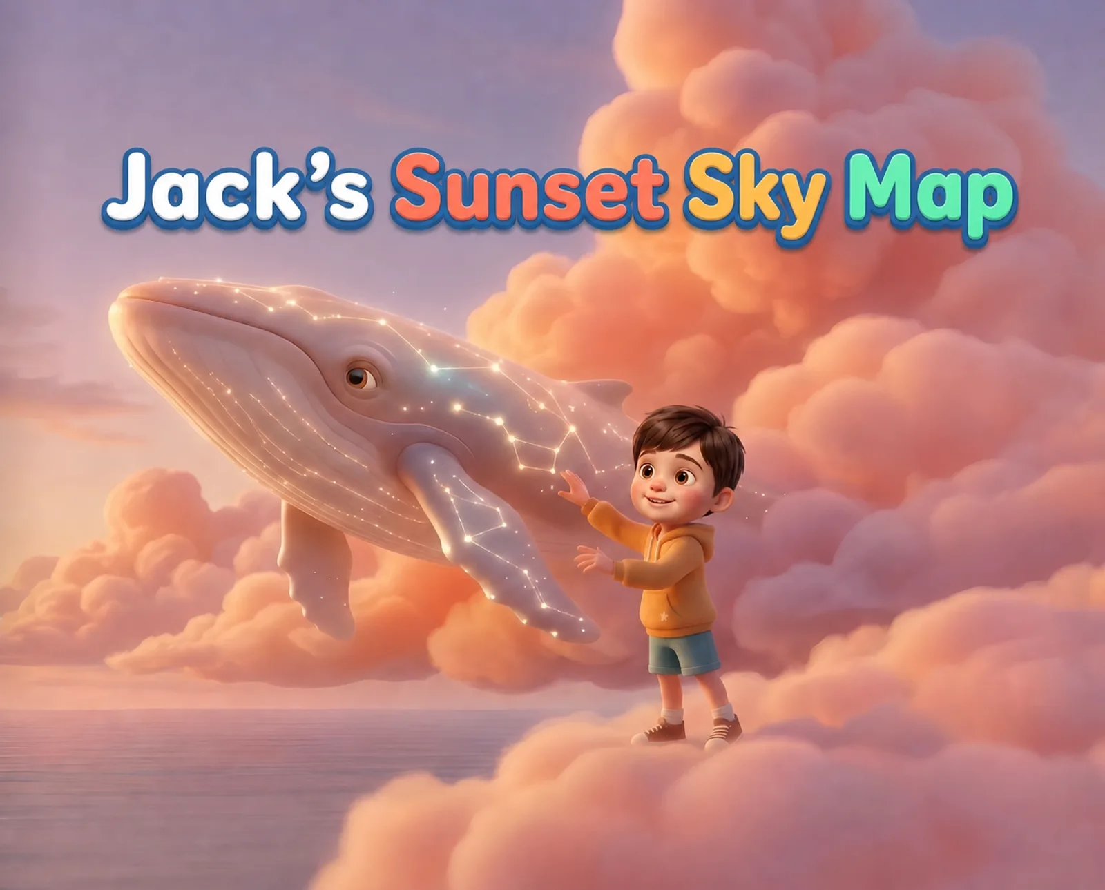 Jack's Sunset Sky Map personalized book cover