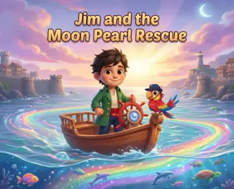 Jim and the Moon Pearl Rescue personalized book cover